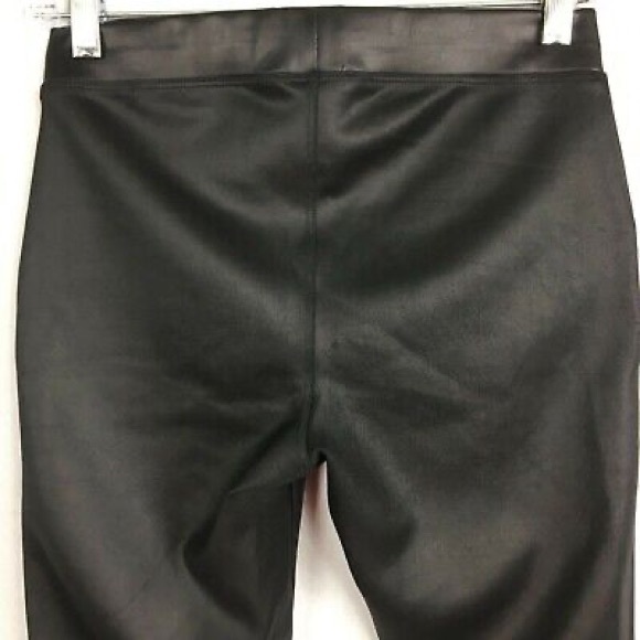 Express Women's Black Faux Leather Mid Rise Leggings Size M - Picture 5 of 5